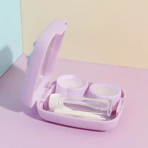 Cute Cartoon Lens Travel Kit (Violet Kitty) - HoneyColor