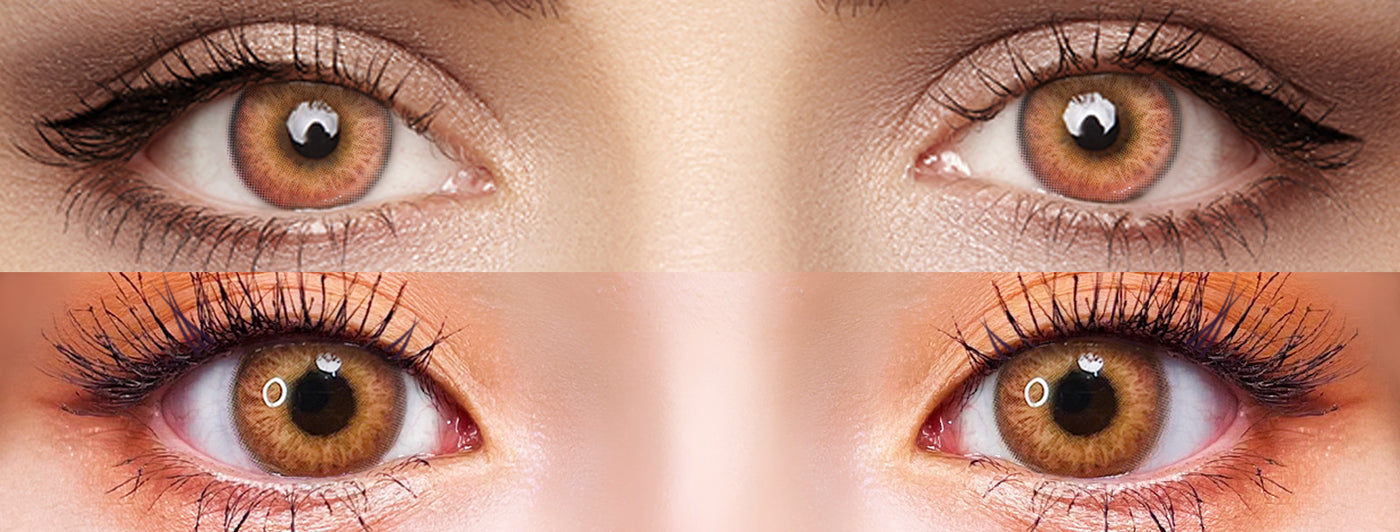 <h3>See the Comparison</h3><h4><span style="text-decoration:underline">Witness the stunning transformation that our colored contact lenses can bring!</span></h4>