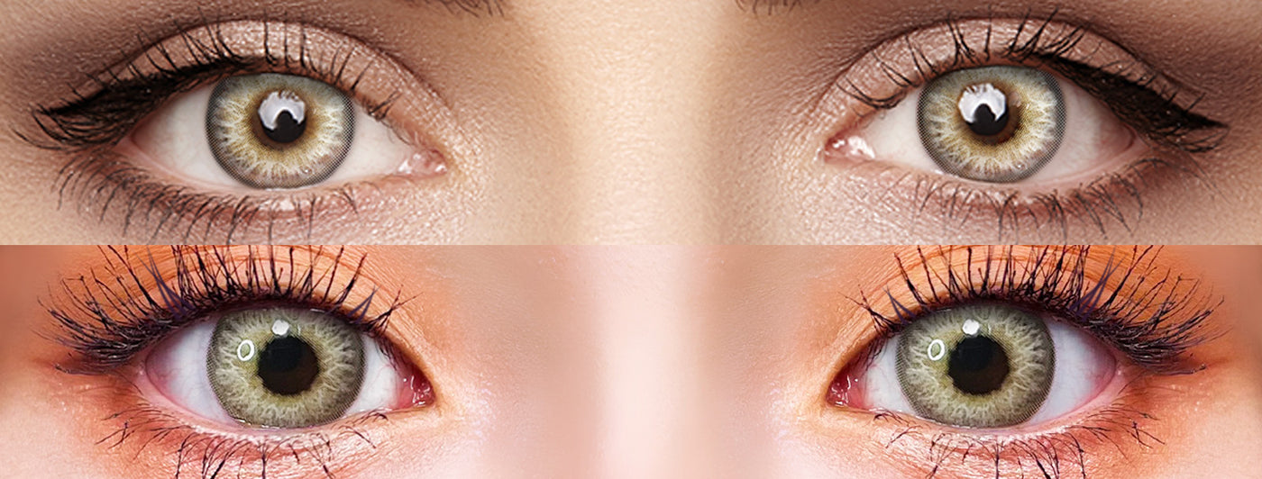 <h3>See the Comparison</h3><h4><span style="text-decoration:underline">Witness the stunning transformation that our colored contact lenses can bring!</span></h4>