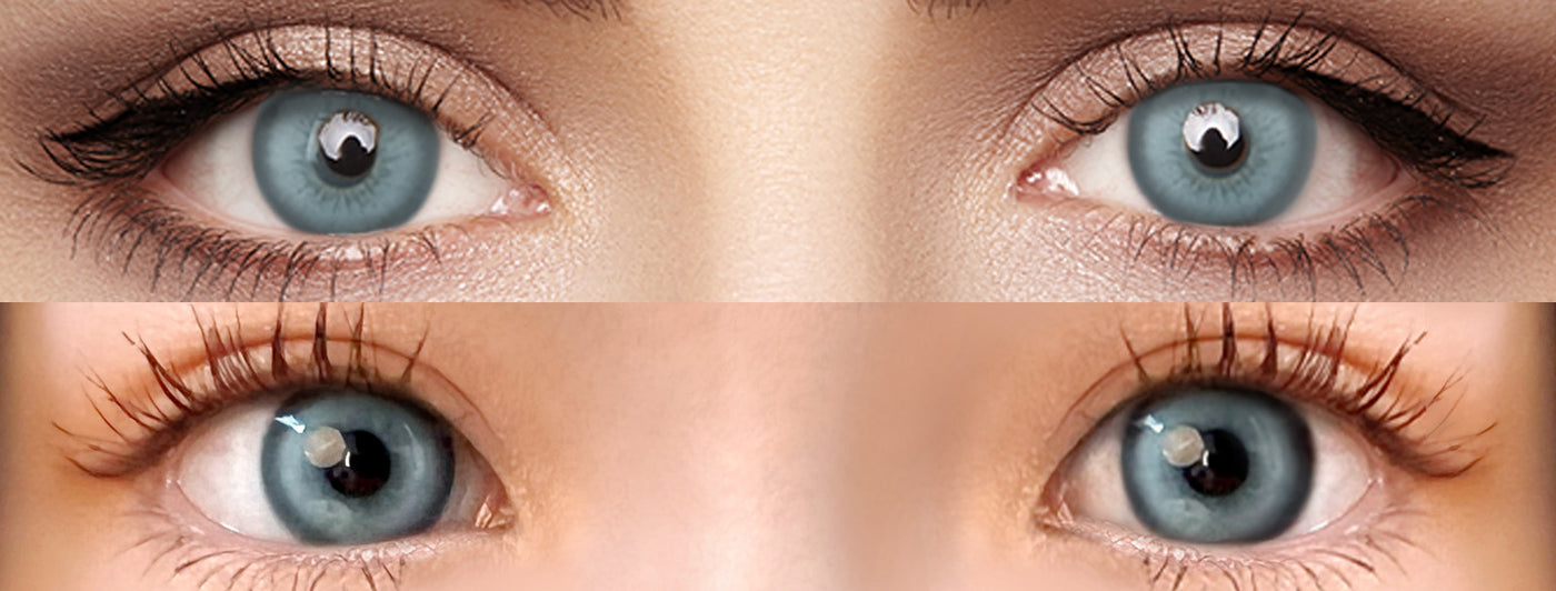 <h3>See the Comparison</h3><h4><span style="text-decoration:underline">Witness the stunning transformation that our colored contact lenses can bring!</span></h4>