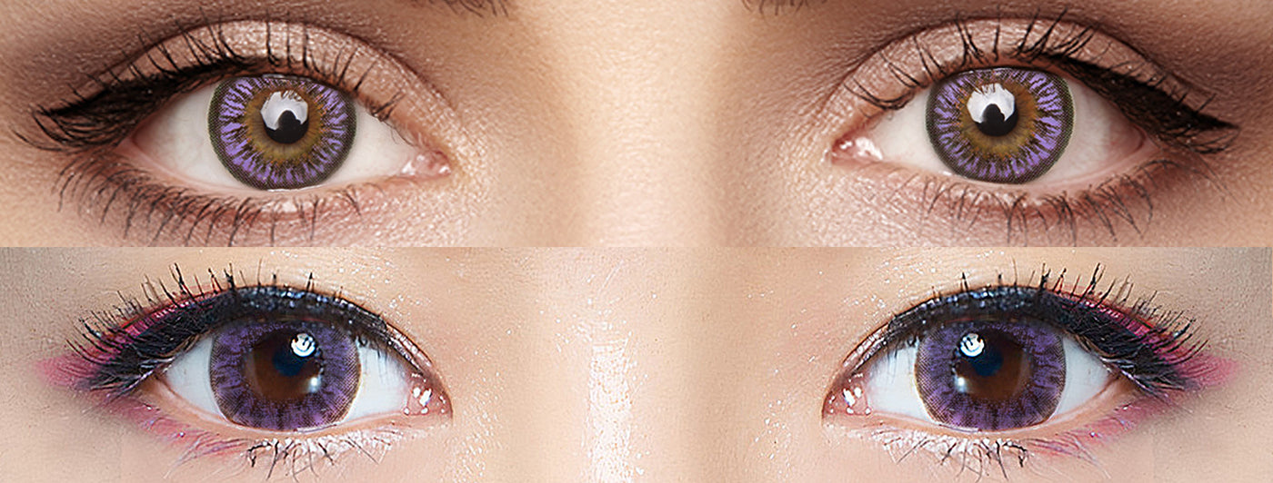 <h3>See the Comparison</h3><h4><span style="text-decoration:underline">Witness the stunning transformation that our colored contact lenses can bring!</span></h4>