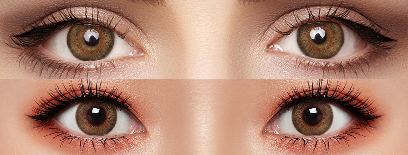 <h3>See the Comparison</h3><h4><span style="text-decoration:underline">Witness the stunning transformation that our colored contact lenses can bring!</span></h4>