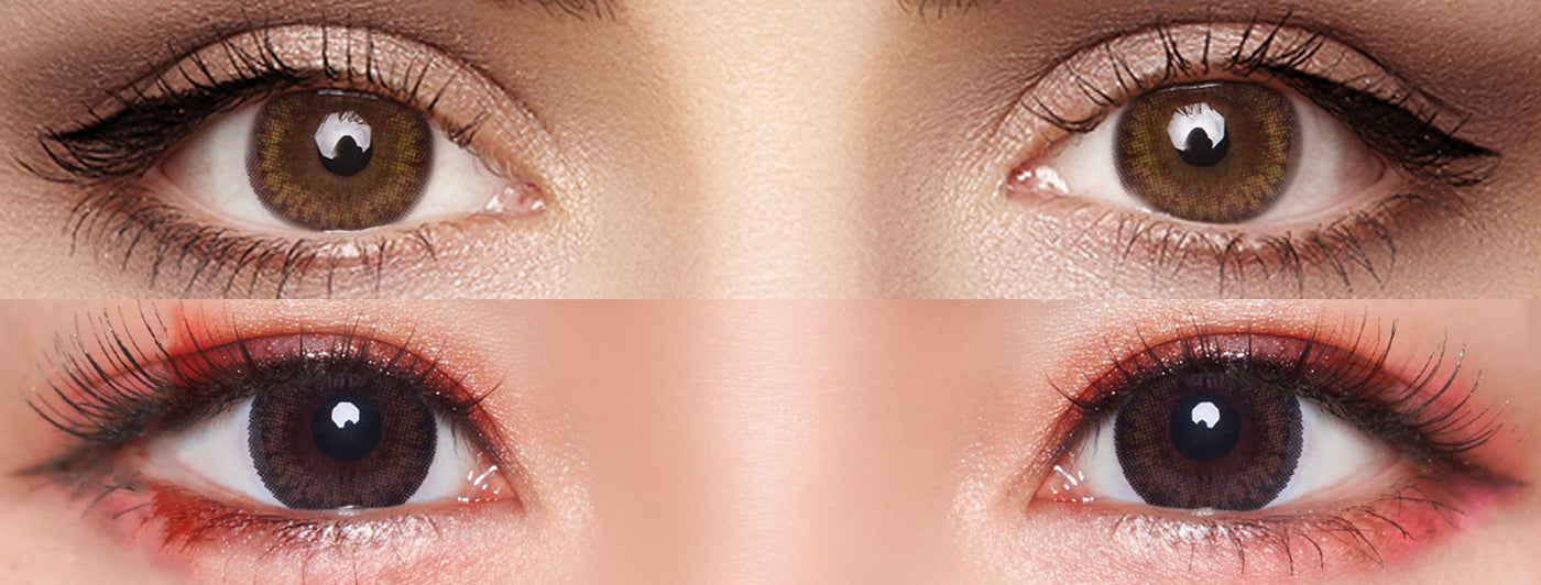 <h3>See the Comparison</h3><h4><span style="text-decoration:underline">Witness the stunning transformation that our colored contact lenses can bring!</span></h4>