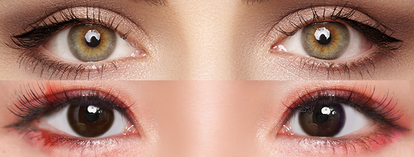 <h3>See the Comparison</h3><h4><span style="text-decoration:underline">Witness the stunning transformation that our colored contact lenses can bring!</span></h4>