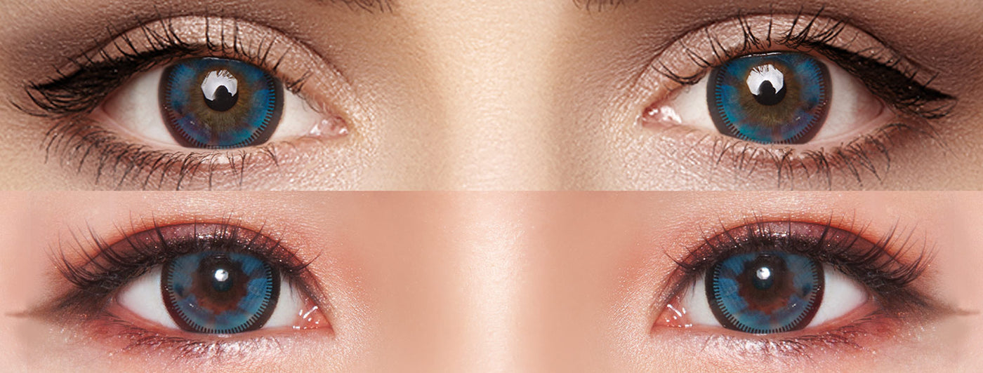 <h3>See the Comparison</h3><h4><span style="text-decoration:underline">Witness the stunning transformation that our colored contact lenses can bring!</span></h4>