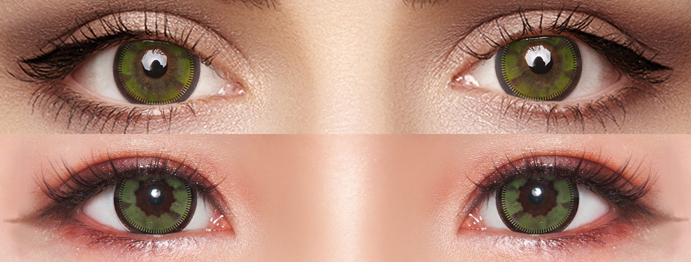 <h3>See the Comparison</h3><h4><span style="text-decoration:underline">Witness the stunning transformation that our colored contact lenses can bring!</span></h4>