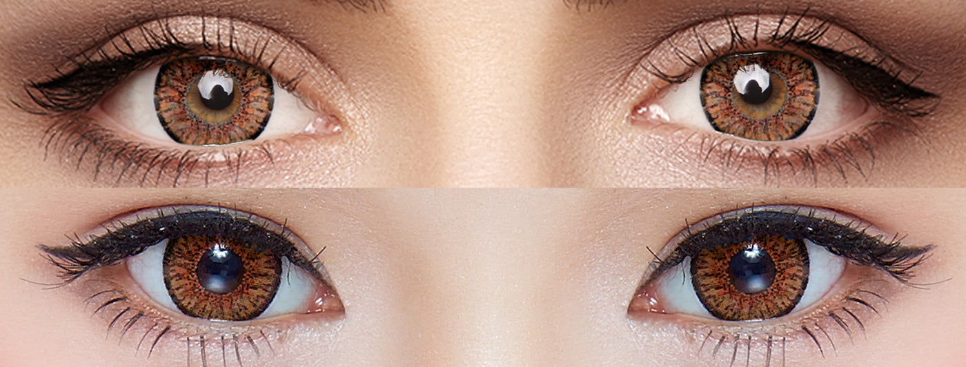 <h3>See the Comparison</h3><h4><span style="text-decoration:underline">Witness the stunning transformation that our colored contact lenses can bring!</span></h4>