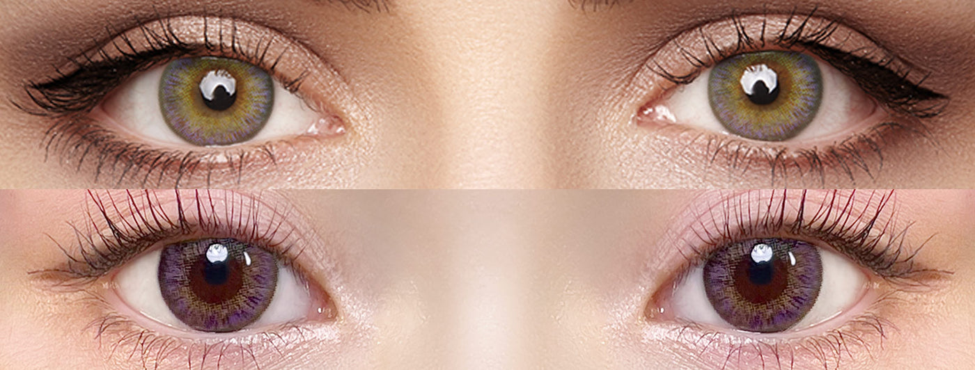 <h3>See the Comparison</h3><h4><span style="text-decoration:underline">Witness the stunning transformation that our colored contact lenses can bring!</span></h4>