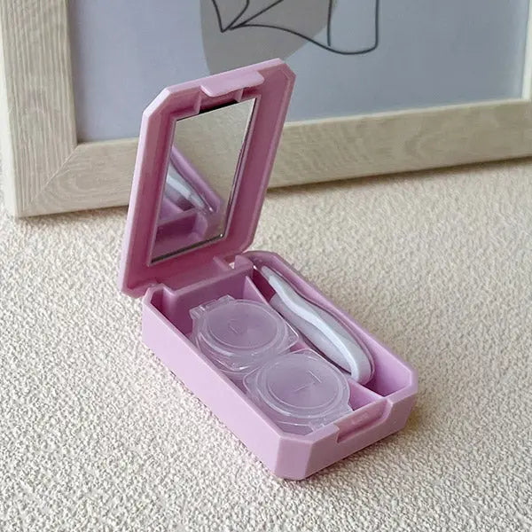 Korean-Style Purple Bunny Contact Lens Travel Kit - HoneyColor