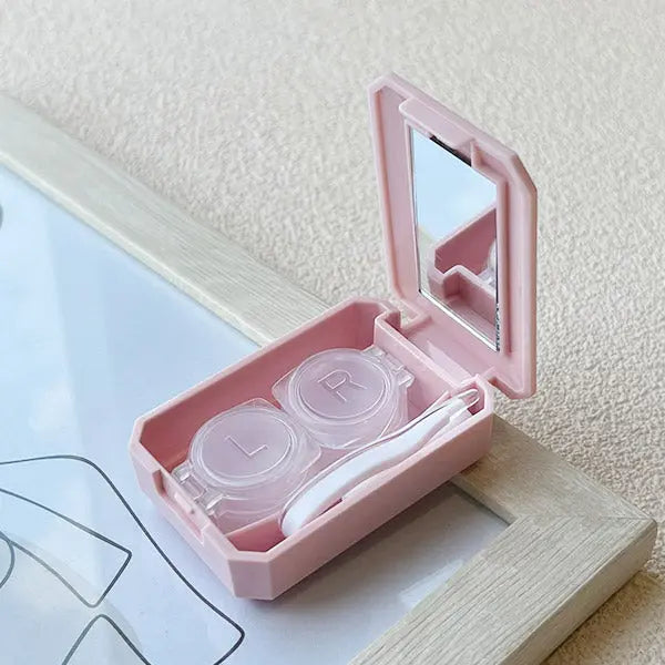 Korean-Style Pink Strawberry Contact Lens Travel Kit - HoneyColor