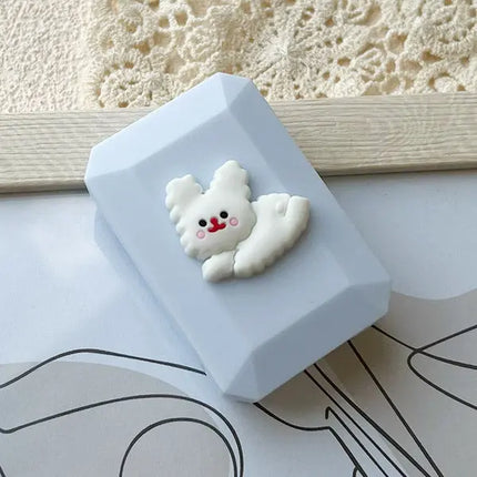 Korean-Style White Teddy Contact Lens Travel Kit - HoneyColor