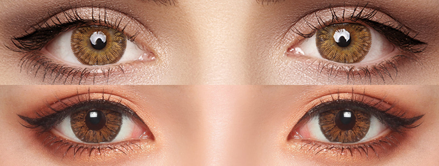 <h3>See the Comparison</h3><h4><span style="text-decoration:underline">Witness the stunning transformation that our colored contact lenses can bring!</span></h4>