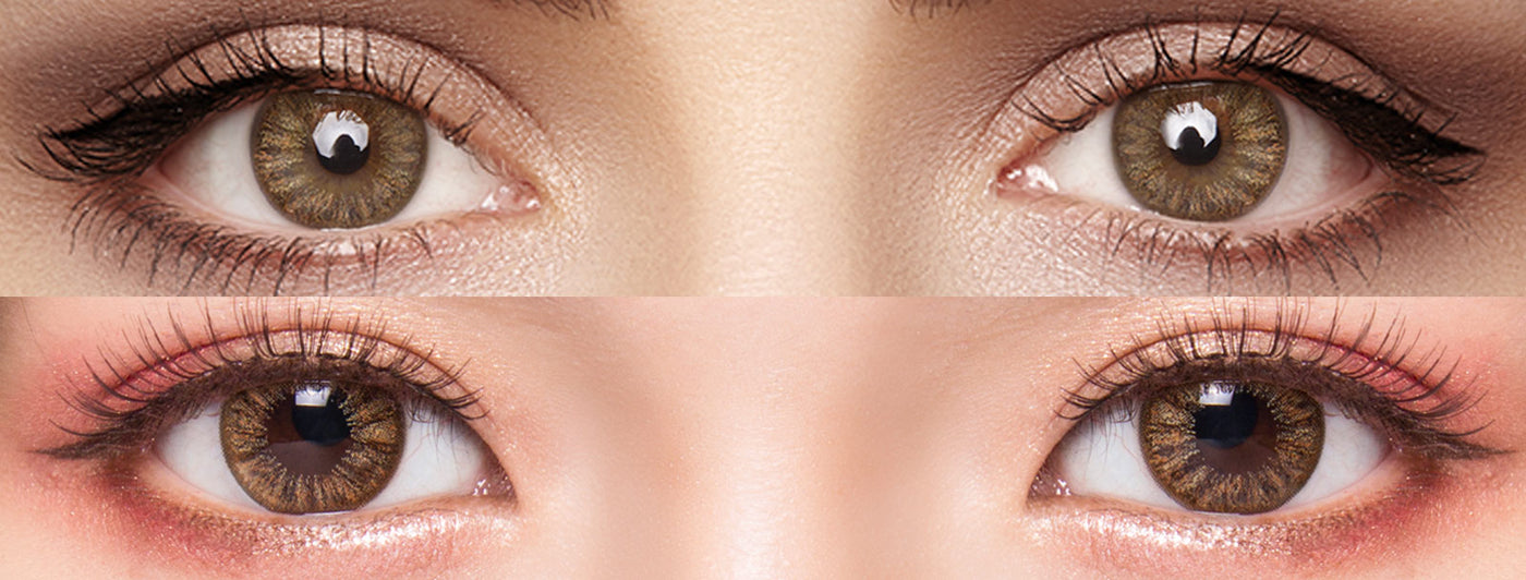 <h3>See the Comparison</h3><h4><span style="text-decoration:underline">Witness the stunning transformation that our colored contact lenses can bring!</span></h4>