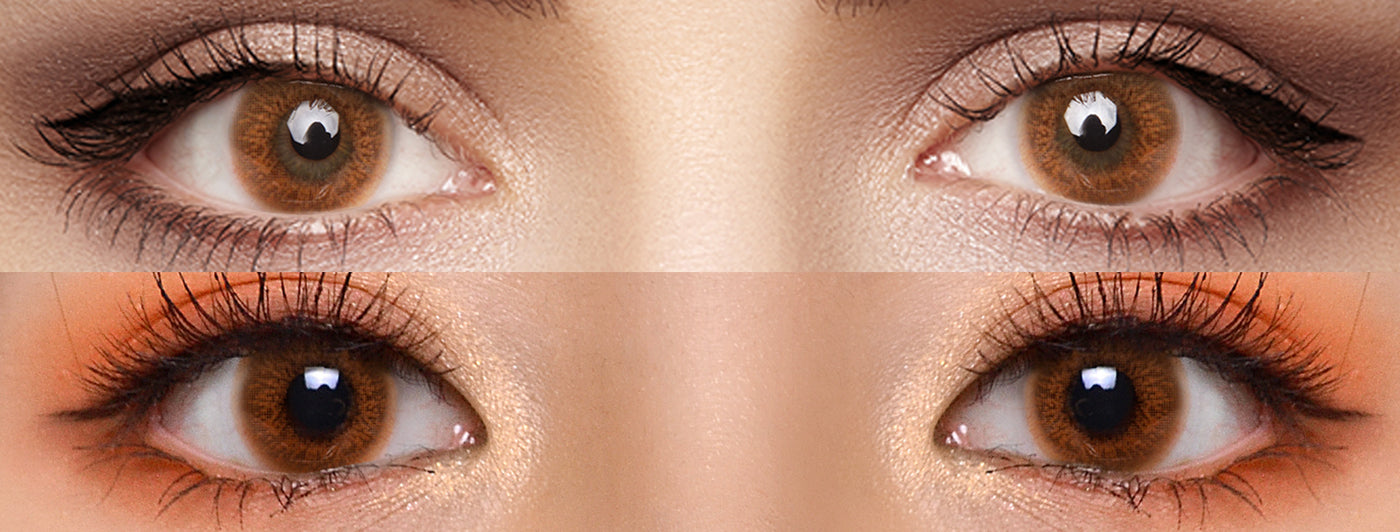 <h3>See the Comparison</h3><h4><span style="text-decoration:underline">Witness the stunning transformation that our colored contact lenses can bring!</span></h4>