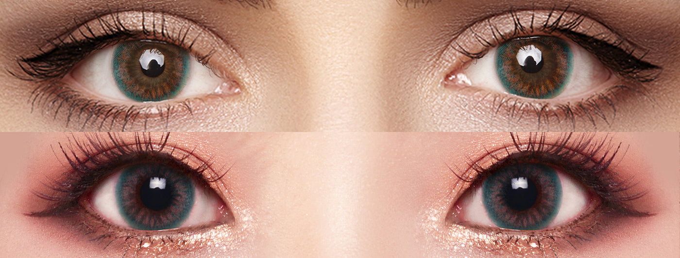 <h3>See the Comparison</h3><h4><span style="text-decoration:underline">Witness the stunning transformation that our colored contact lenses can bring!</span></h4>