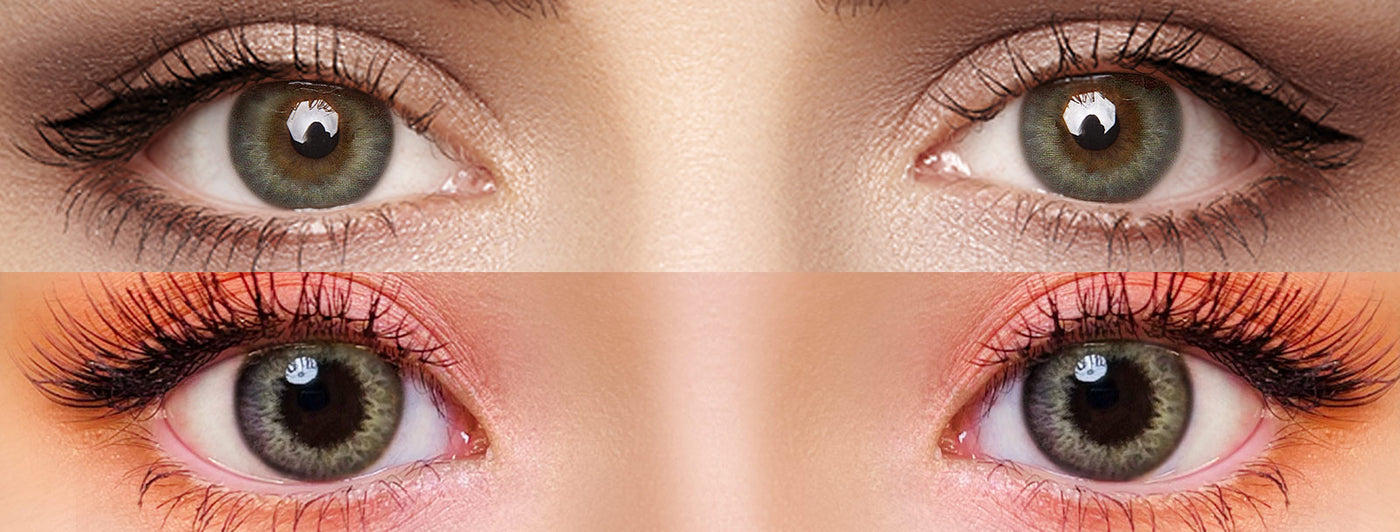 <h3>See the Comparison</h3><h4><span style="text-decoration:underline">Witness the stunning transformation that our colored contact lenses can bring!</span></h4>