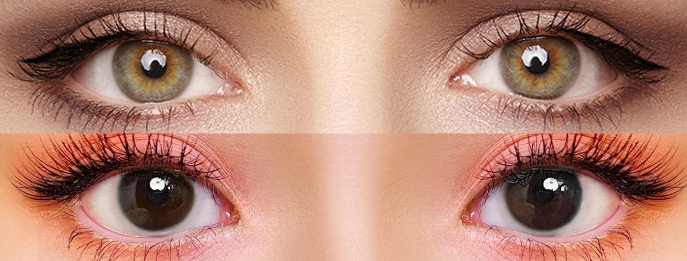 <h3>See the Comparison</h3><h4><span style="text-decoration:underline">Witness the stunning transformation that our colored contact lenses can bring!</span></h4>