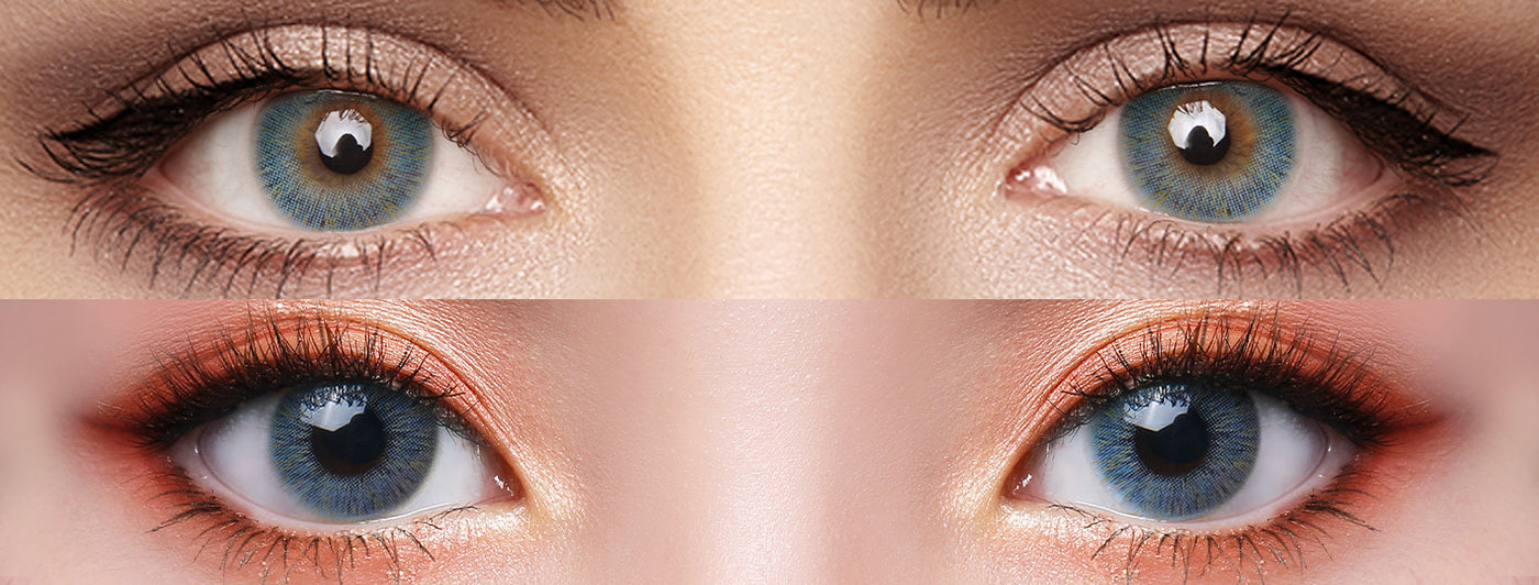 <h3>See the Comparison</h3><h4><span style="text-decoration:underline">Witness the stunning transformation that our colored contact lenses can bring!</span></h4>