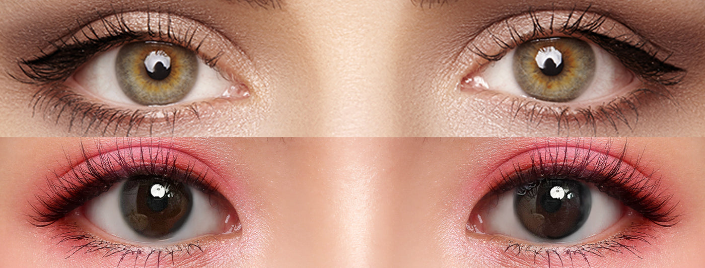 <h3>See the Comparison</h3><h4><span style="text-decoration:underline">Witness the stunning transformation that our colored contact lenses can bring!</span></h4>