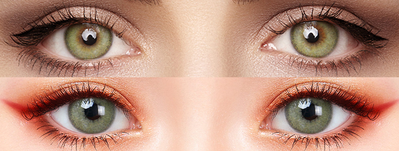 <h3>See the Comparison</h3><h4><span style="text-decoration:underline">Witness the stunning transformation that our colored contact lenses can bring!</span></h4>