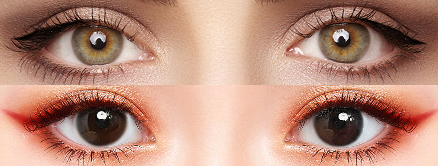 <h3>See the Comparison</h3><h4><span style="text-decoration:underline">Witness the stunning transformation that our colored contact lenses can bring!</span></h4>