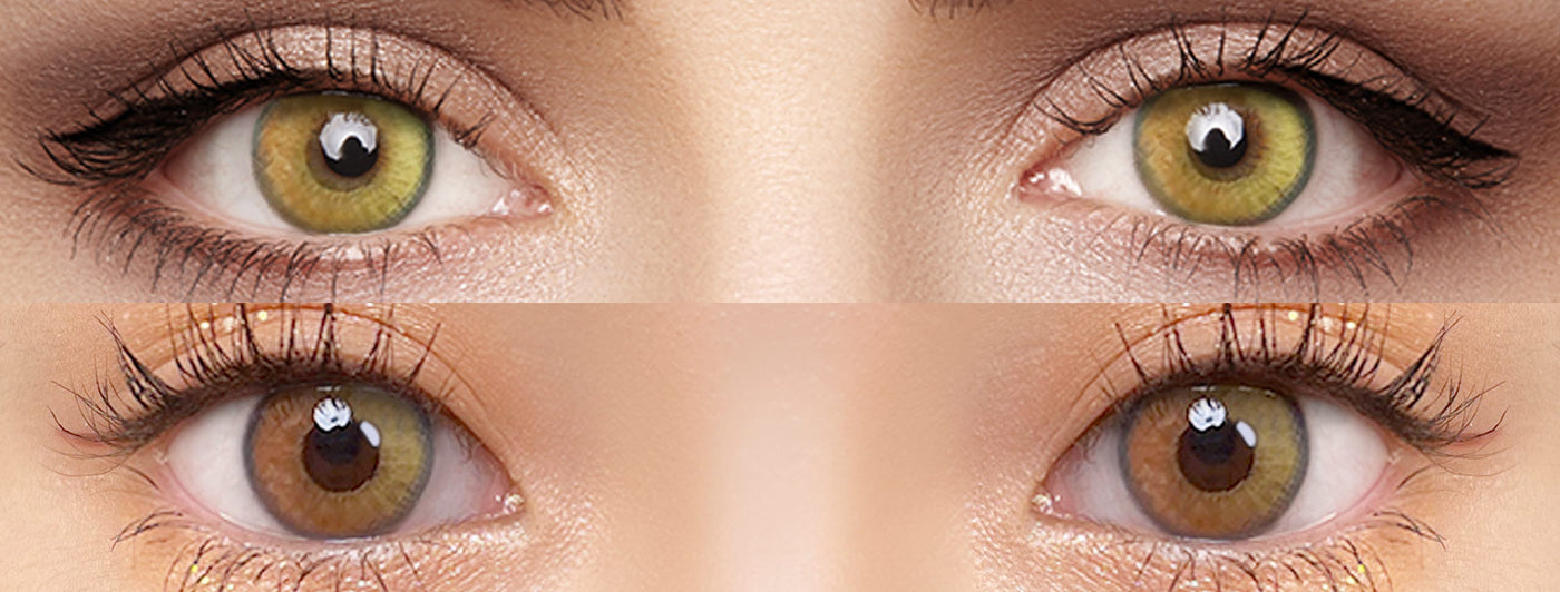 <h3>See the Comparison</h3><h4><span style="text-decoration:underline">Witness the stunning transformation that our colored contact lenses can bring!</span></h4>