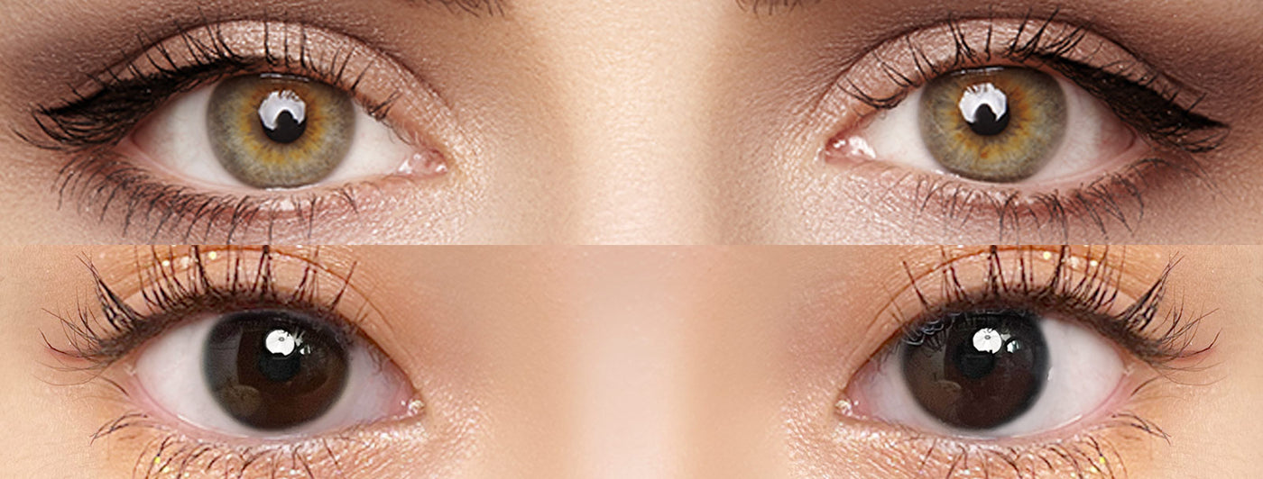 <h3>See the Comparison</h3><h4><span style="text-decoration:underline">Witness the stunning transformation that our colored contact lenses can bring!</span></h4>