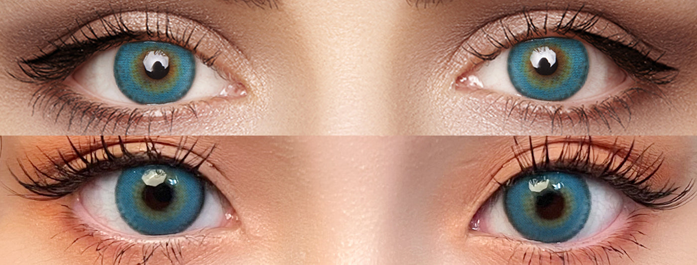 <h3>See the Comparison</h3><h4><span style="text-decoration:underline">Witness the stunning transformation that our colored contact lenses can bring!</span></h4>