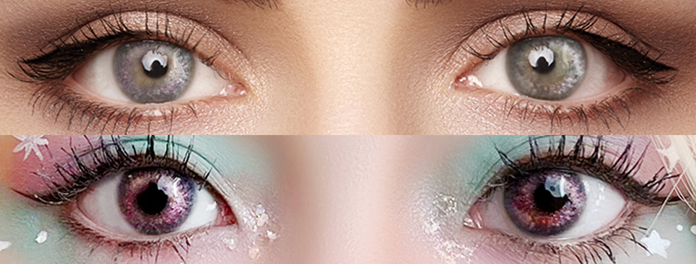 <h3>See the Comparison</h3><h4><span style="text-decoration:underline">Witness the stunning transformation that our colored contact lenses can bring!</span></h4>