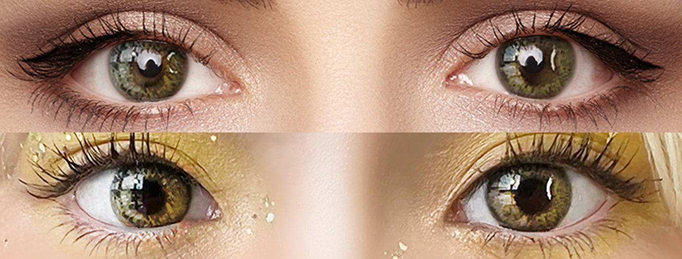 <h3>See the Comparison</h3><h4><span style="text-decoration:underline">Witness the stunning transformation that our colored contact lenses can bring!</span></h4>