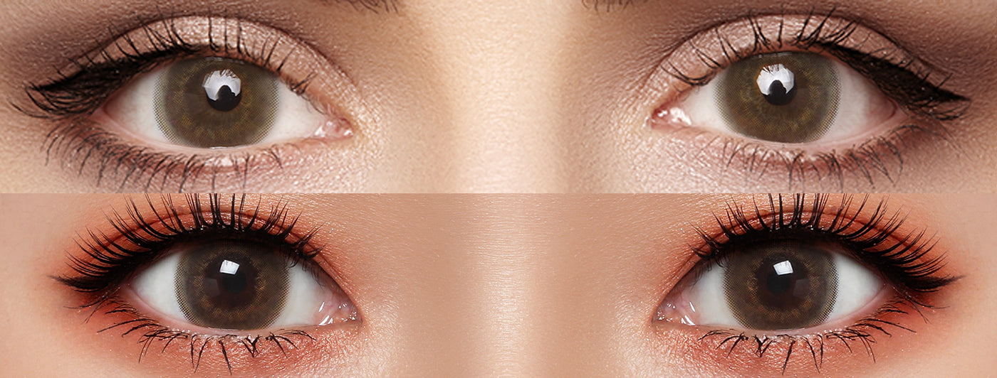 <h3>See the Comparison</h3><h4><span style="text-decoration:underline">Witness the stunning transformation that our colored contact lenses can bring!</span></h4>