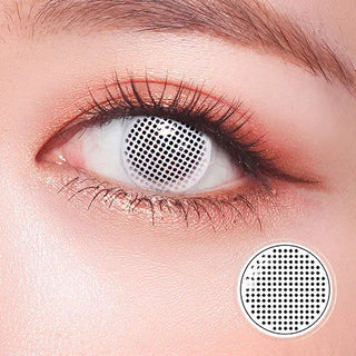 White Screen Round Mesh Halloween Lens - HoneyColor