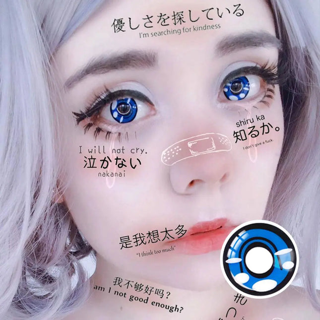 Date Alive Yosino Blue Anime Lens - HoneyColor