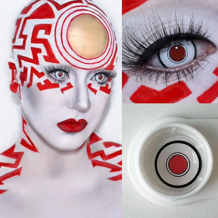 White Robot Mesh Crazy Lens - HoneyColor