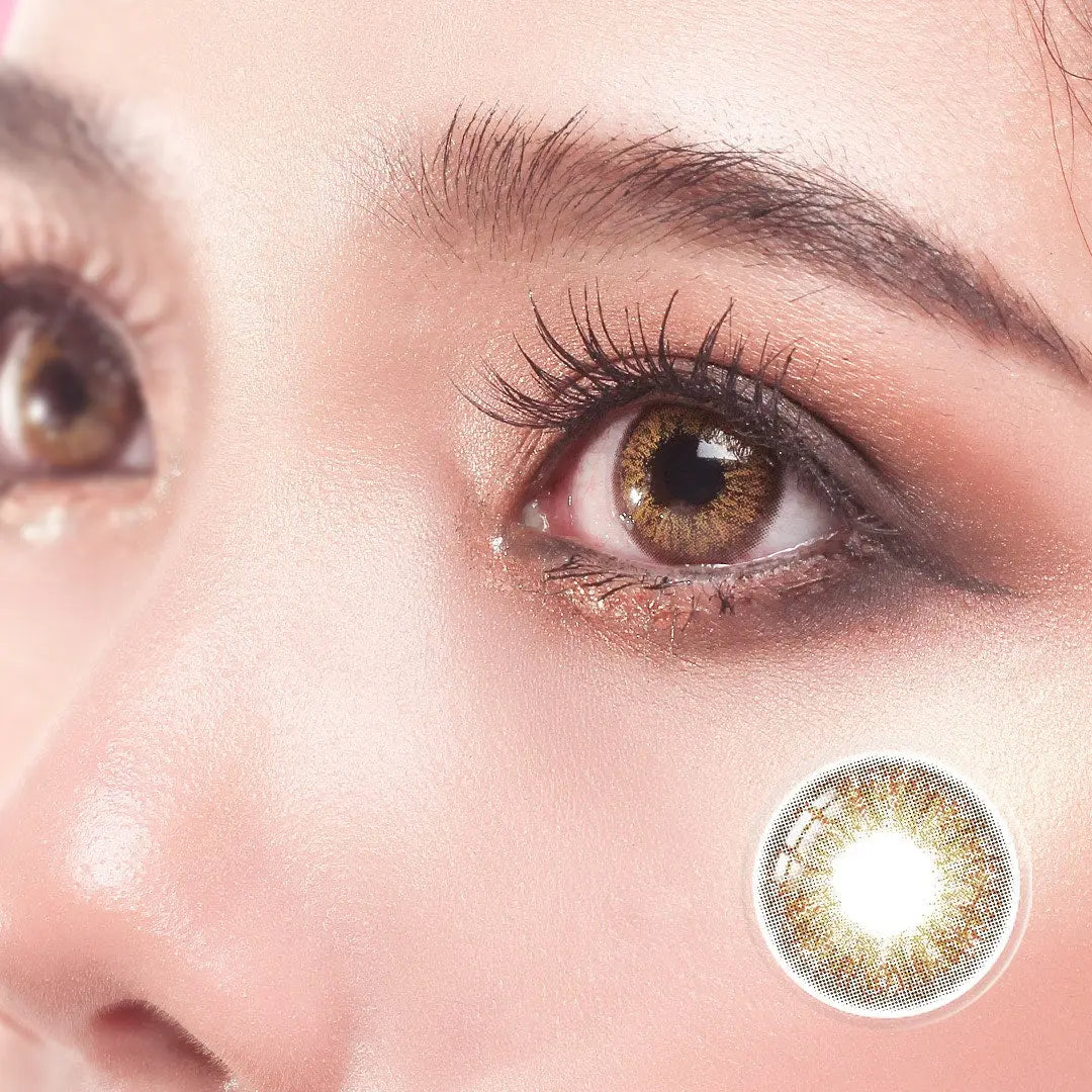 Solar Flare Brown Colored Contacts l Honeycolor.com – HONEYCOLOR