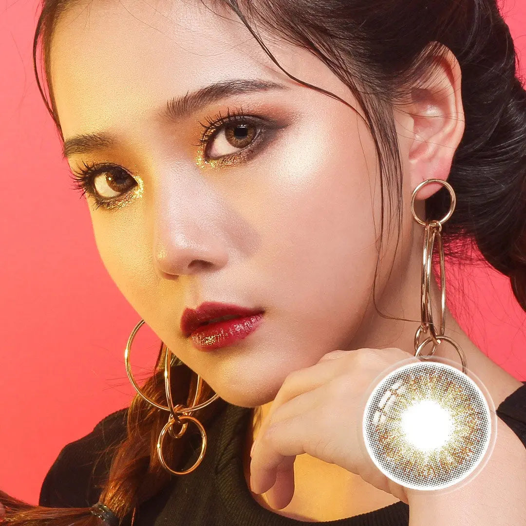 Solar Flare Brown Colored Contacts l Honeycolor.com – HONEYCOLOR